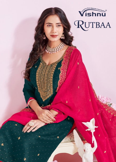 Rutbaa By Vishnu Crunchy Blooming Dress Material Exporters In India
